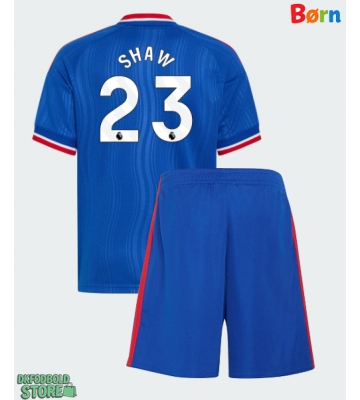 Manchester United Luke Shaw #23 Replika Babytøj Udebanesæt Børn 2026-27 Kortærmet (+ Korte bukser)